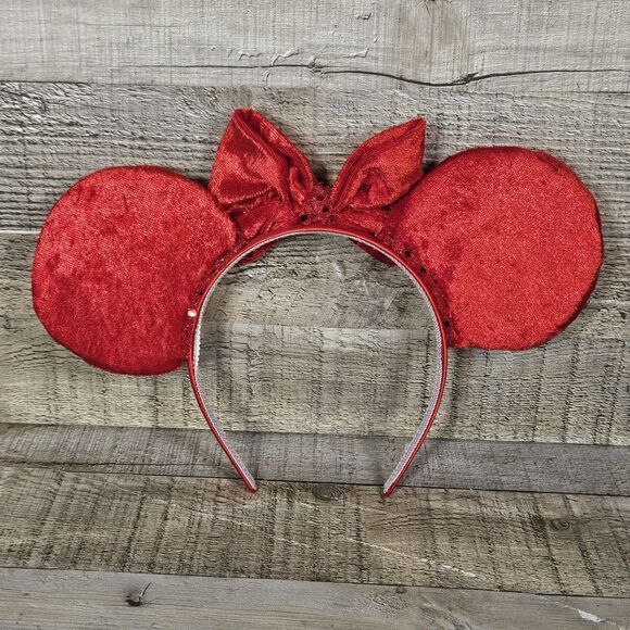 Minnie Mouse Ears Red Velvet Disney Ears Handmade - Picture 7 of 7